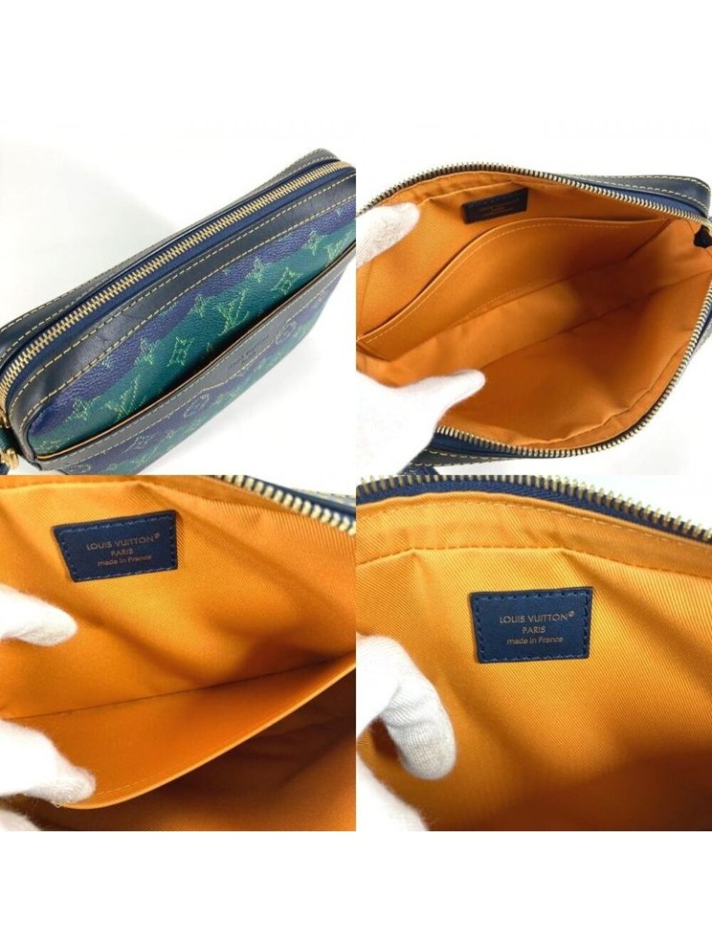 Louis Vuitton Second Trio Messenger Large Small Pouch Only Stripe Green - Picture 9 of 9